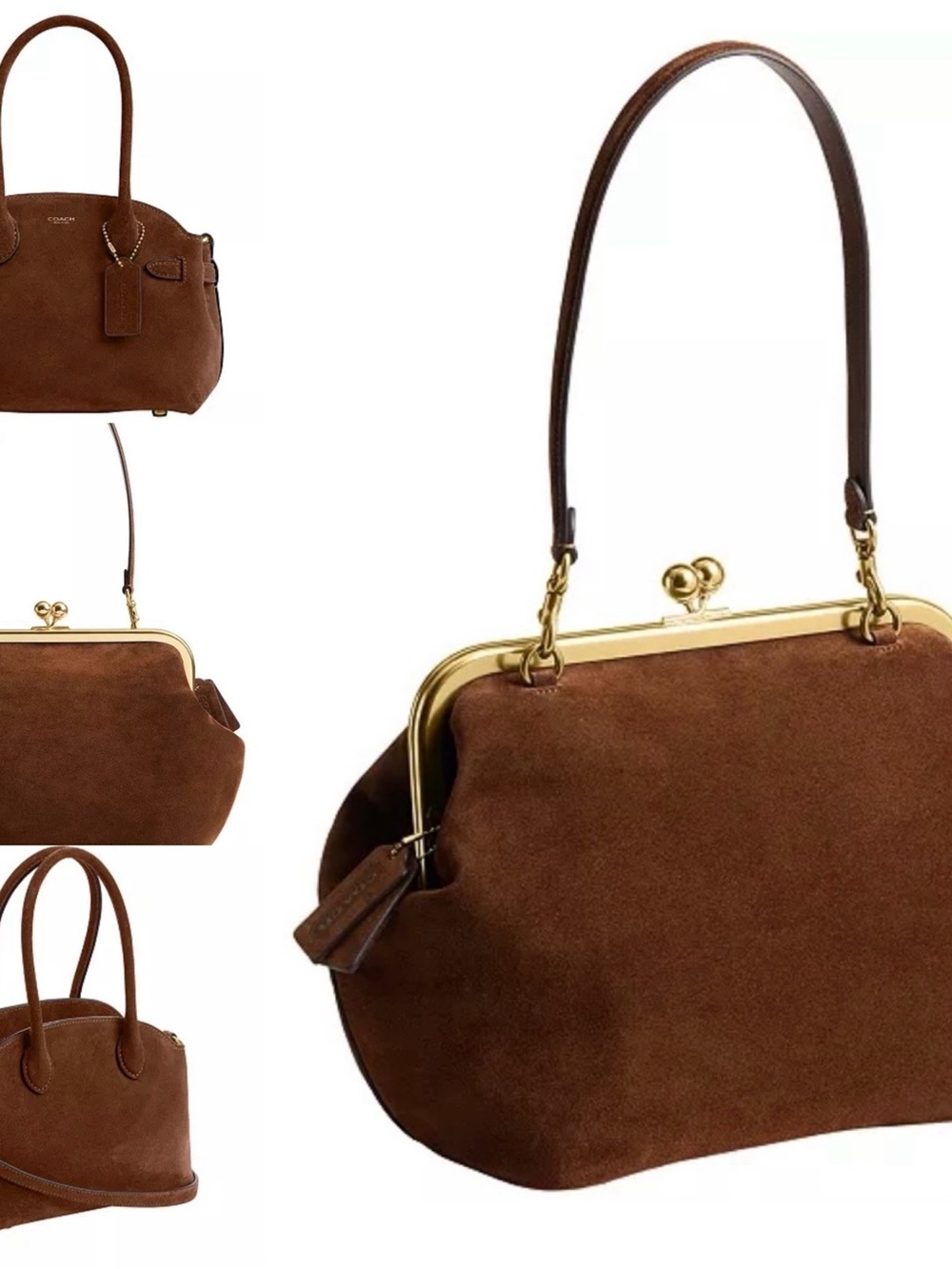 Coach bags! Set of Two Brown suede Coach Purses!